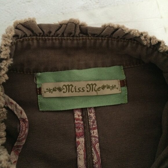 Miss Me Womens Jacket Medium Brown Long Sleeve Button Closure - Picture 4 of 7
